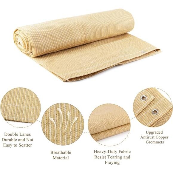 Outdoor Sun Shade Cloth, 10’ x 20’, Pergola, Deck, and Backyard Patio Sunshade - Picture 3 of 8